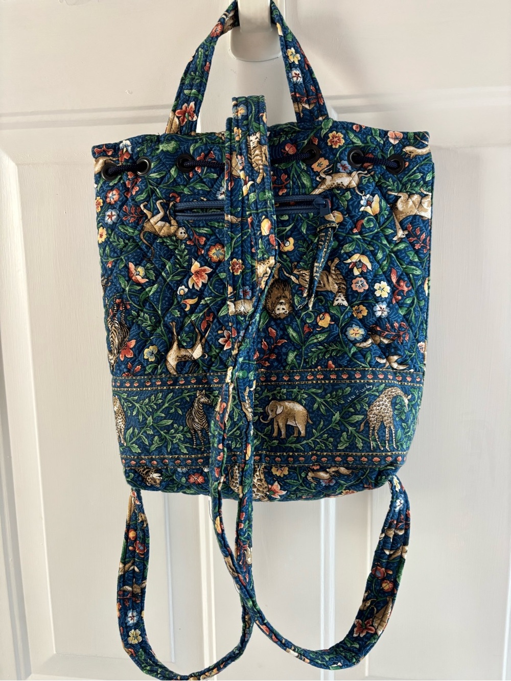 Vera Bradley Safari Floral Blue Backpack & Matching Card Case Set - Picture 3 of 12